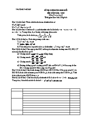 Đề thi chọn học sinh giỏi năm học 2016 - 2017 môn Toán lớp 8